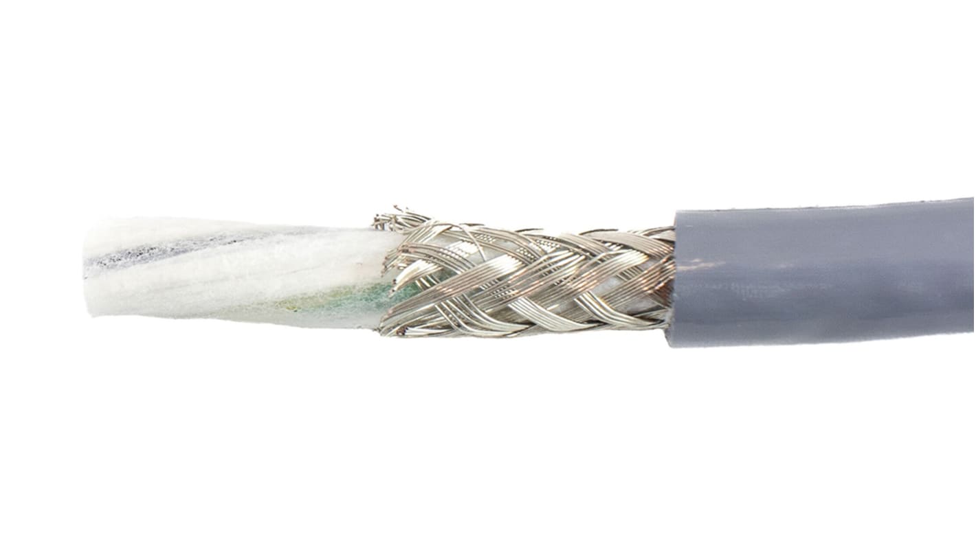 Cable de control apantallado Alpha Wire Ecogen Ecoflex PUR de 3 núcleos, 0.78 mm², Ø ext. 5.89mm, long. 30m, 600 V,