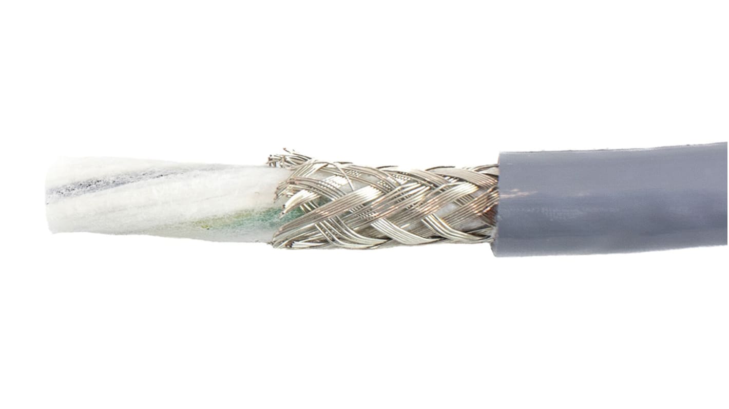 Alpha Wire Ecogen Ecoflex PUR ECO Steuerkabel, 3-adrig x 2 mm² Grau, 30m, 14 AWG, Geflecht