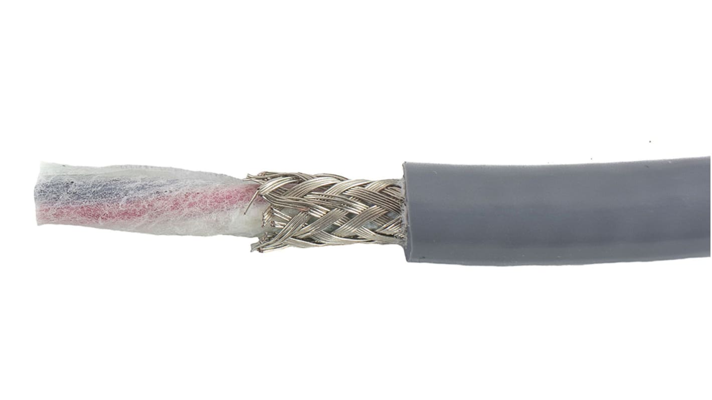 Wielożyłowy kabel przemysłowy liczba żył 4 2 mm² Ekranowany Alpha Wire średnica zew 8.36mm Szary