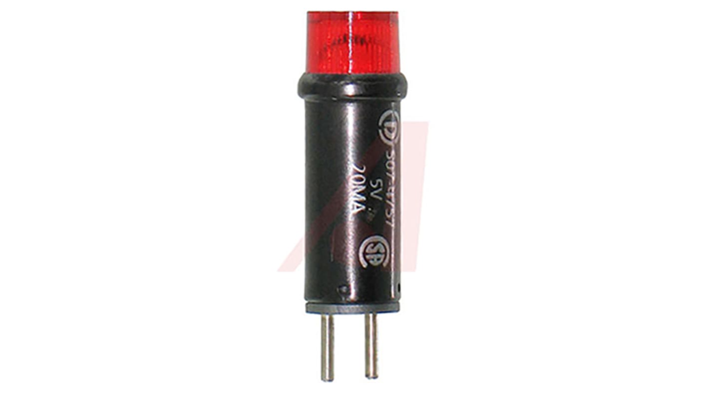 Dialight Red Indicator, 5V, 9.53mm Mounting Hole Size