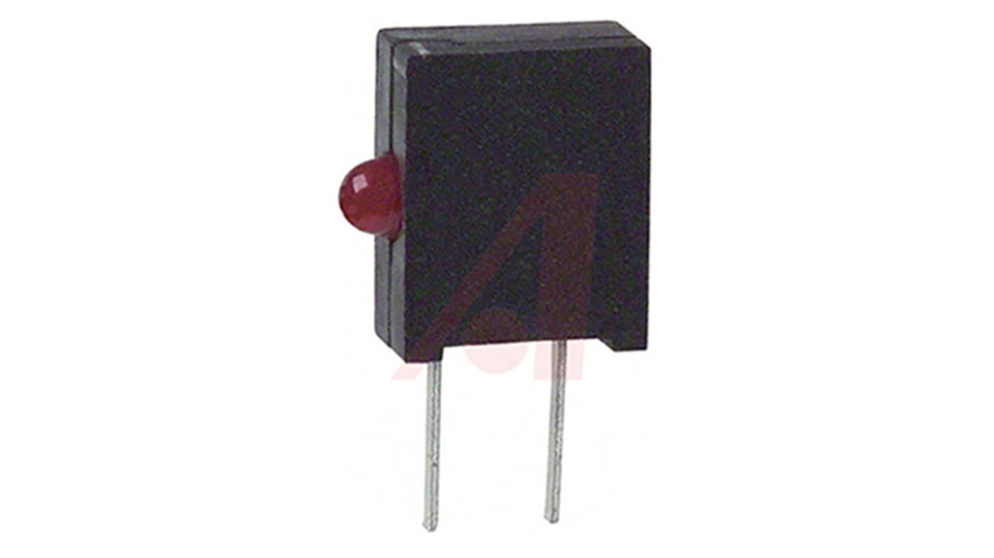 Indicador LED para PCB a 90º Dialight Rojo, λ 650 nm, 1 LED, 40°, dim. 2.54 x 6.22 x 6.35mm, mont. pasante