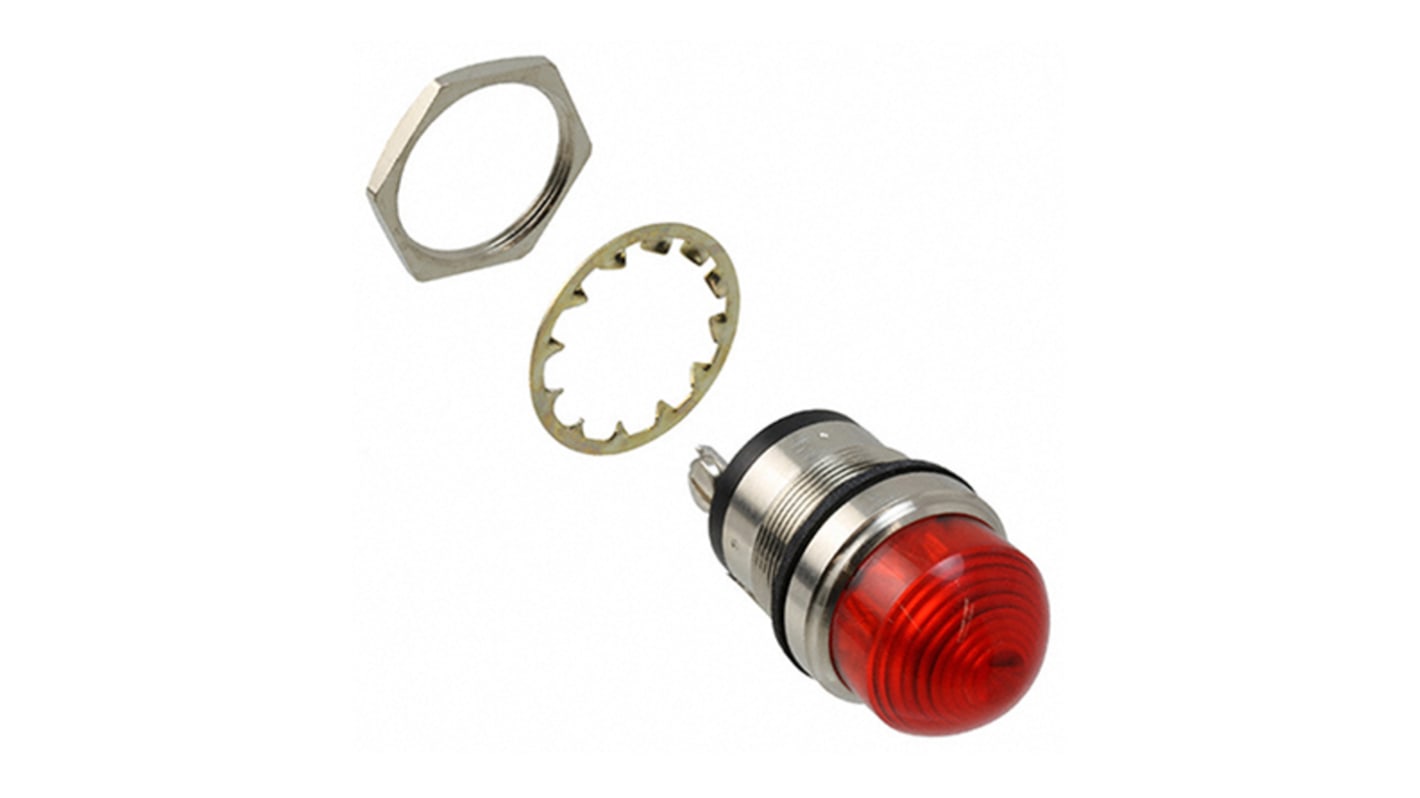 Dialight Red Panel Mount Indicator, 24V dc, 25.4mm Mounting Hole Size, IP66