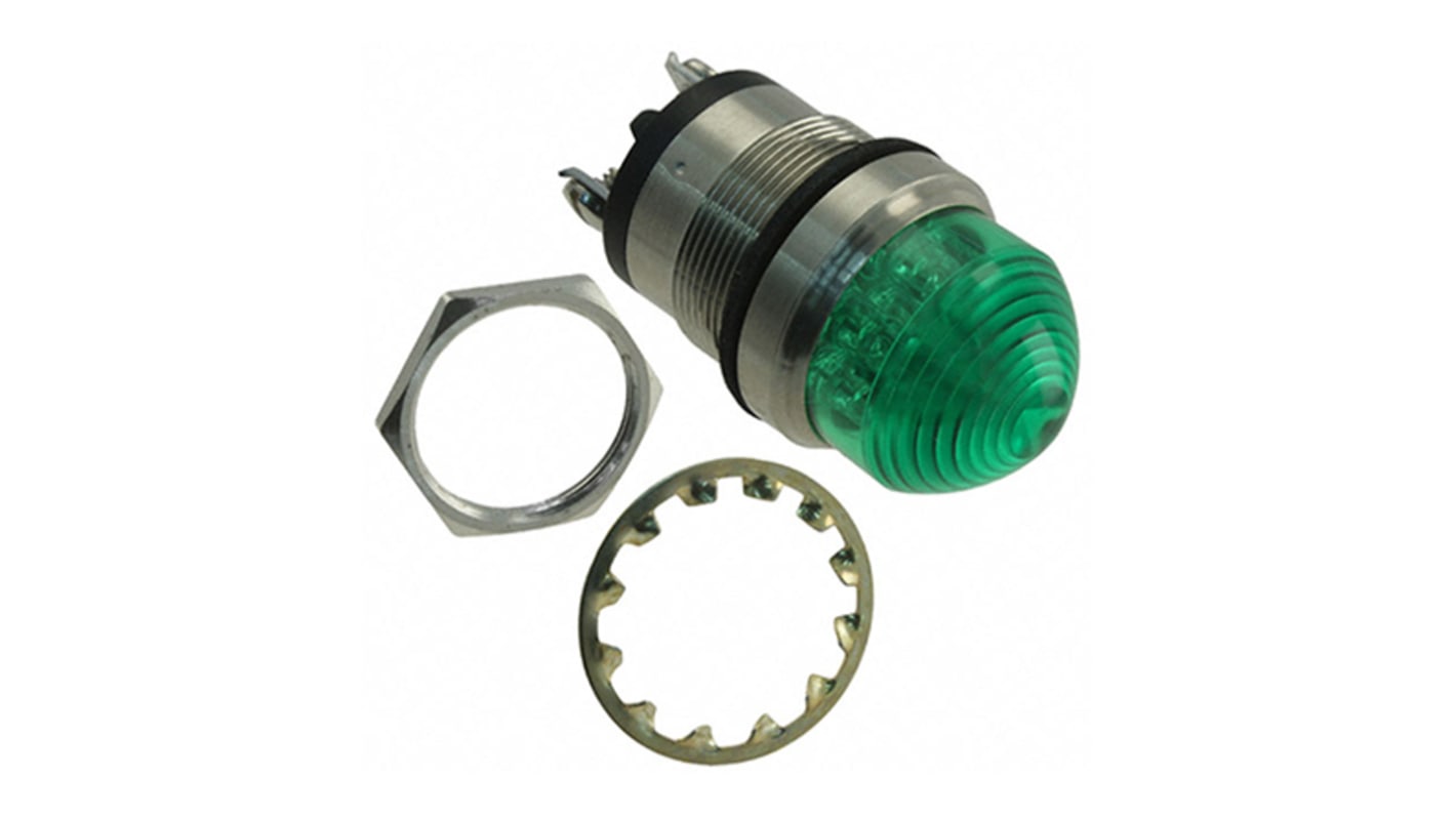 Dialight Green Indicator, 12V dc, 25.4mm Mounting Hole Size, IP66