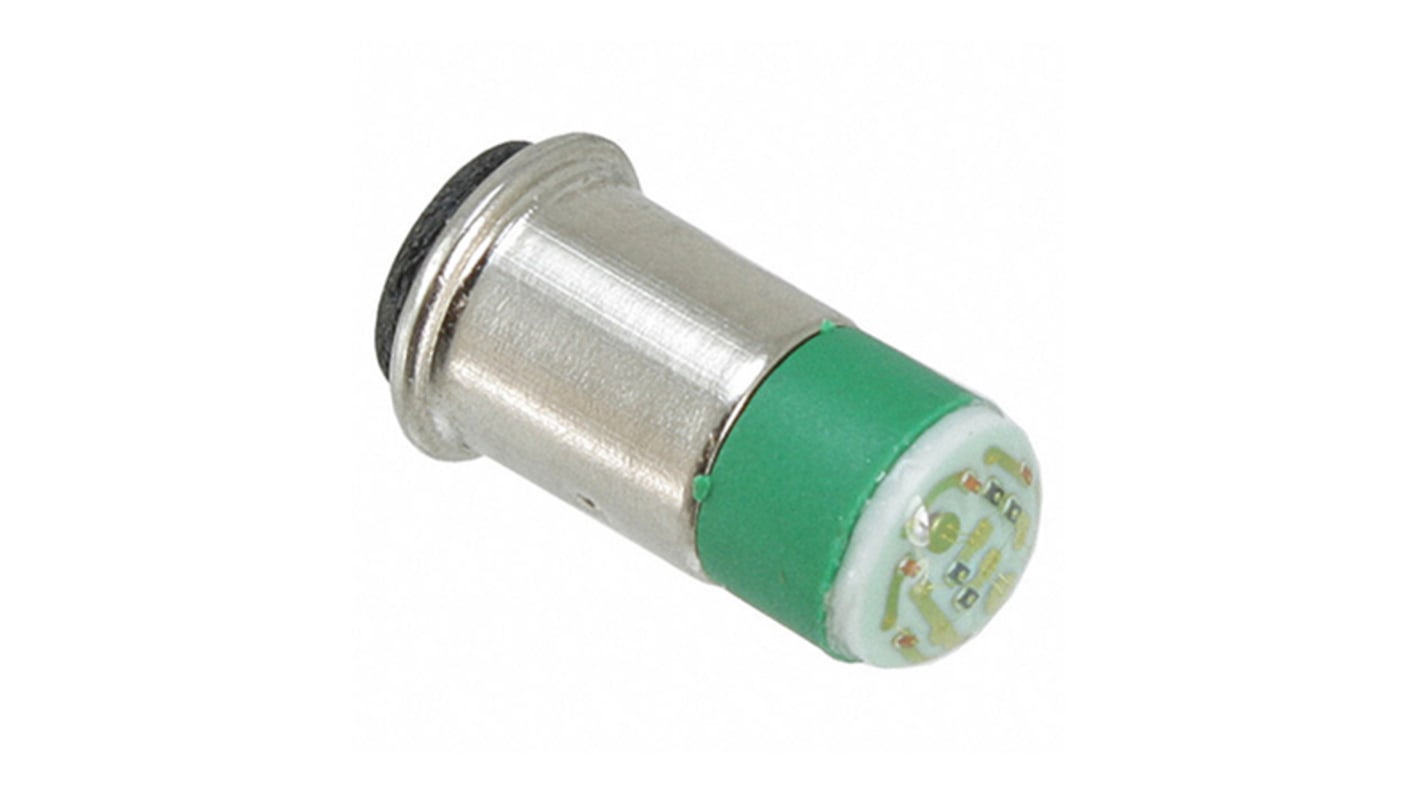 Dialight Green LED Reflector Bulb, 28V dc, Midget Flange Base, 6.1mm Diameter, 65mcd