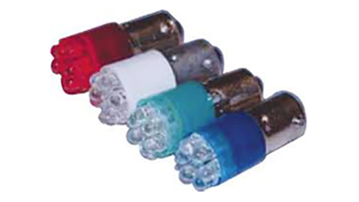 Lámpara LED LED Dialight Blanco, 6V dc / 90mA, 4800mcd, 120°, casquillo BA9s, Ø 10.92mm