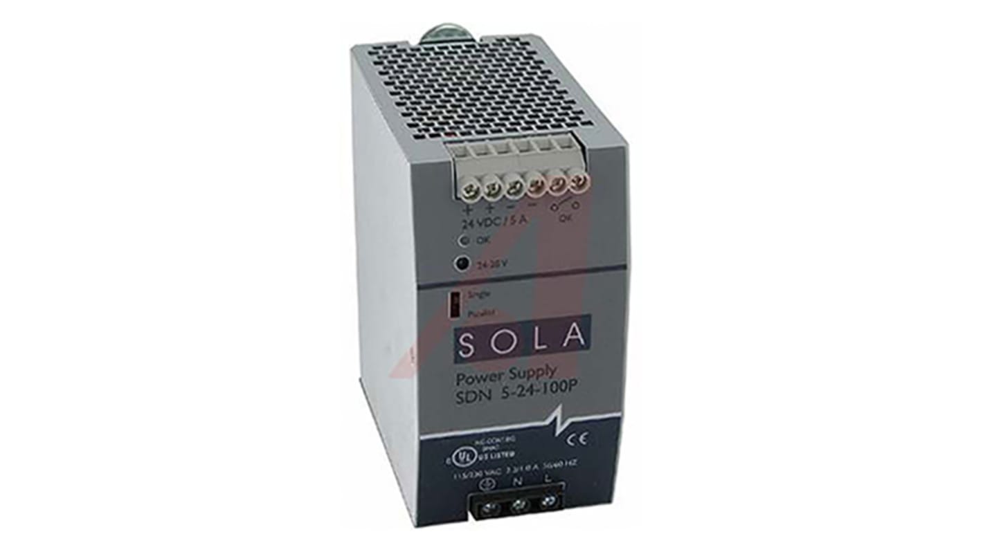 SolaHD SDN-P Switch-mode DIN-skinnemonteret strømforsyning, 120W 24V dc