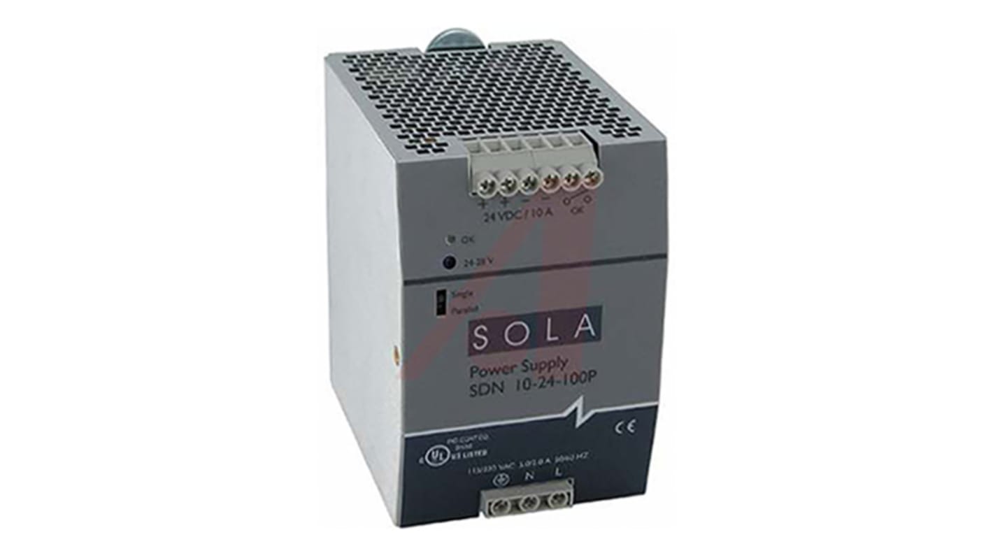 SolaHD SDN-P -Phasen Getaktet DIN-Schienen Netzteil 240W, 85 → 132 V ac,176 → 264 V ac / 210 →