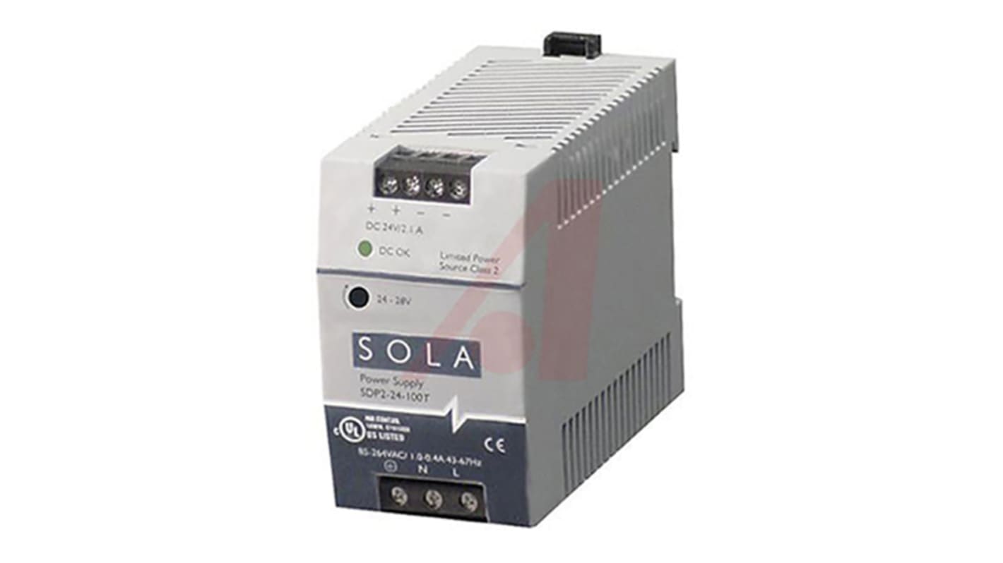 SolaHD SDP DIN Rail Power Supply, 85 → 264V ac ac, dc Input, 5V dc dc Output, 5A Output, 25W