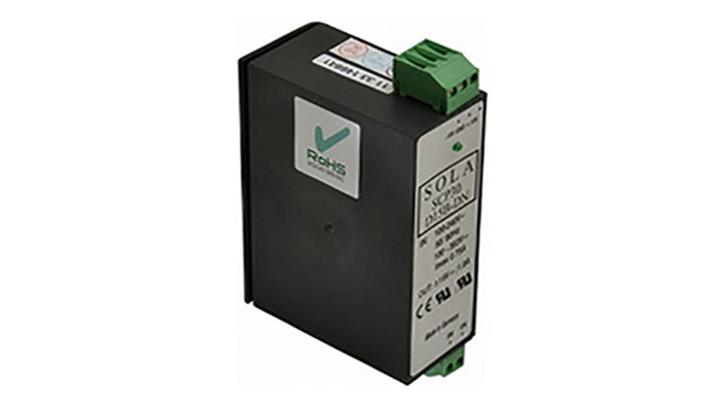 SolaHD SCP DIN Rail Power Supply, 85 → 264 V ac / 100 → 375V dc ac, dc Input, ±15V dc dc Output, 1A