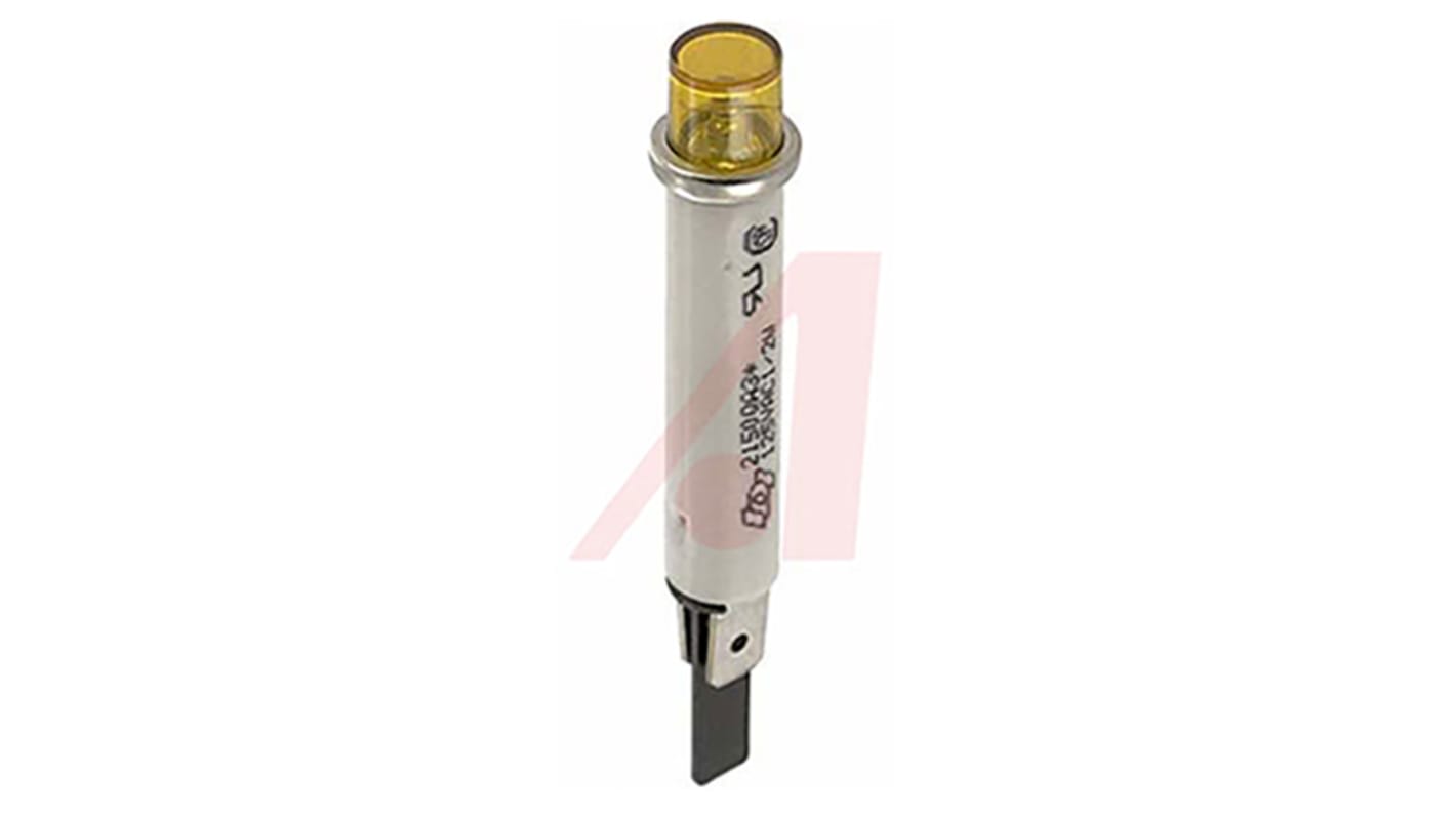 Neon Indicator Lamp, Wire Terminal, 105 → 125 V ac