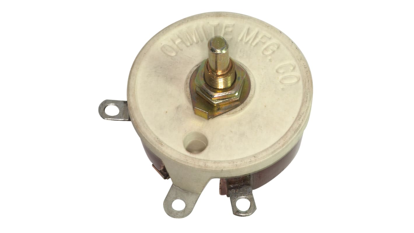 Ohmite RJS125E Rheostat, 125Ω ±10% 50W, Schaft ø 6,35 mm, Frontplattenmontage, Lötöse, 58.67 x 34.93mm