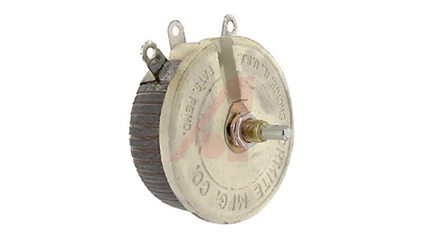 Ohmite RKS100E Rheostat, 100Ω ±10% 100W, Schaft ø 6,35 mm, Frontplattenmontage, Lötöse, 79.38 x 44.45mm