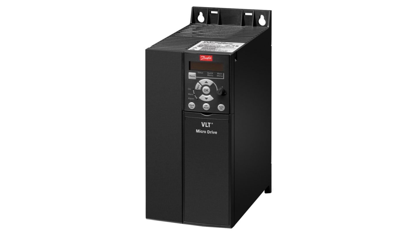 Inverter Danfoss, 11 kW, 400 V c.a., 3 fasi, 0 → 200 (VVC+ Mode) Hz, 0 → 400 (U/f Mode) Hz