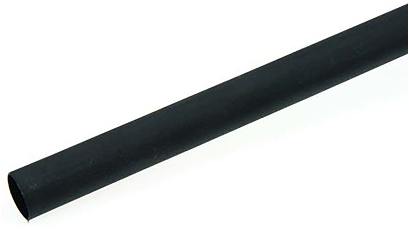 RS PRO Adhesive Lined Heat Shrink Tubing, Black 9.5mm Sleeve Dia. x 6m Length 2:1 Ratio