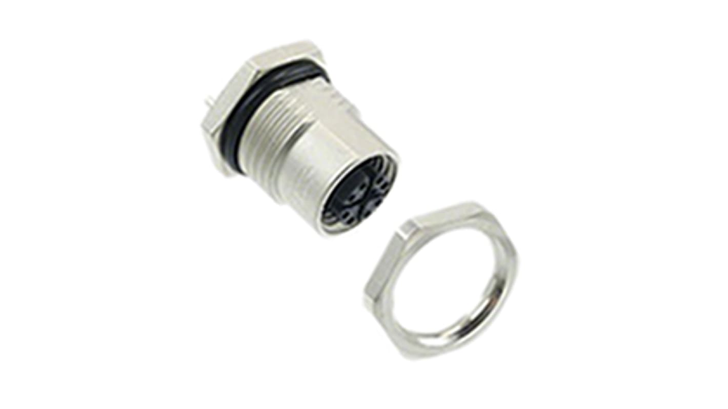 TE Connectivity Circular Connector, 8 Contacts, Rear Mount, M12 Connector, Socket, Female, IP67