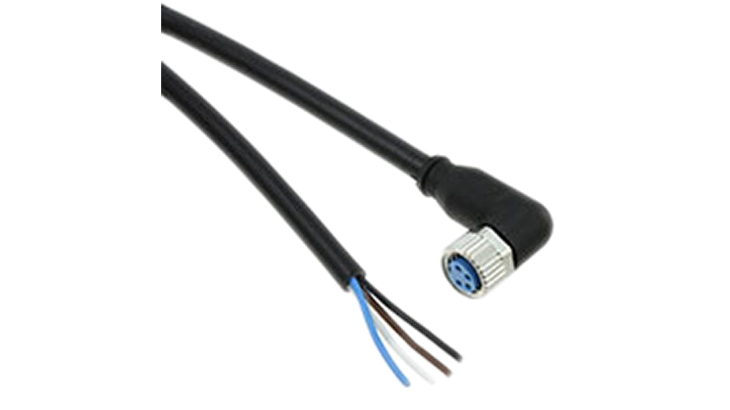 Cable de conexión TE Connectivity, con. A M8 Hembra, 4 polos, con. B Sin terminación, cod.: A, long. 1.5m, 30 V ac /