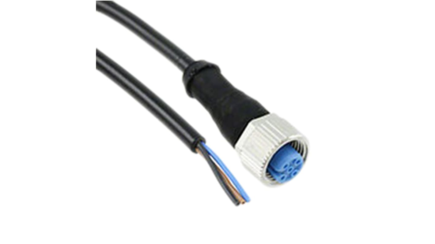 TE Connectivity Straight Female 3 way M12 to Unterminated Sensor Actuator Cable, 1.5m