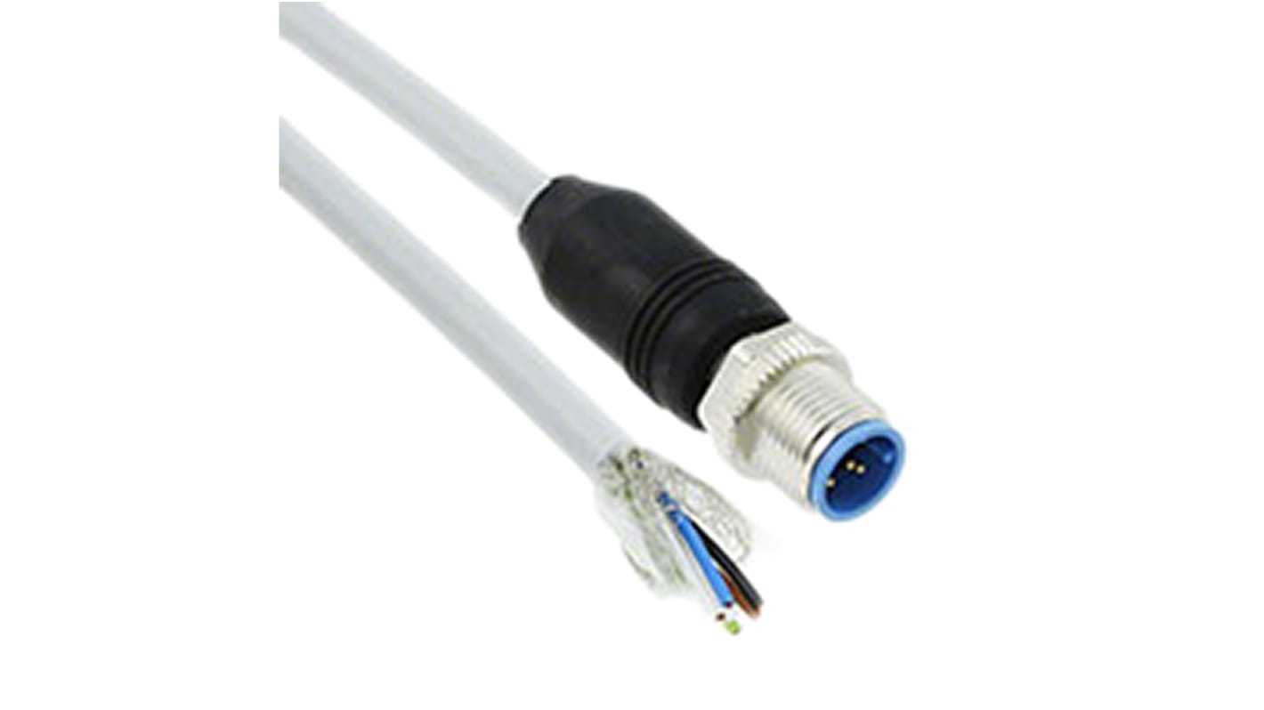 TE Connectivity Straight Male 5 way M12 to Unterminated Sensor Actuator Cable, 1.5m