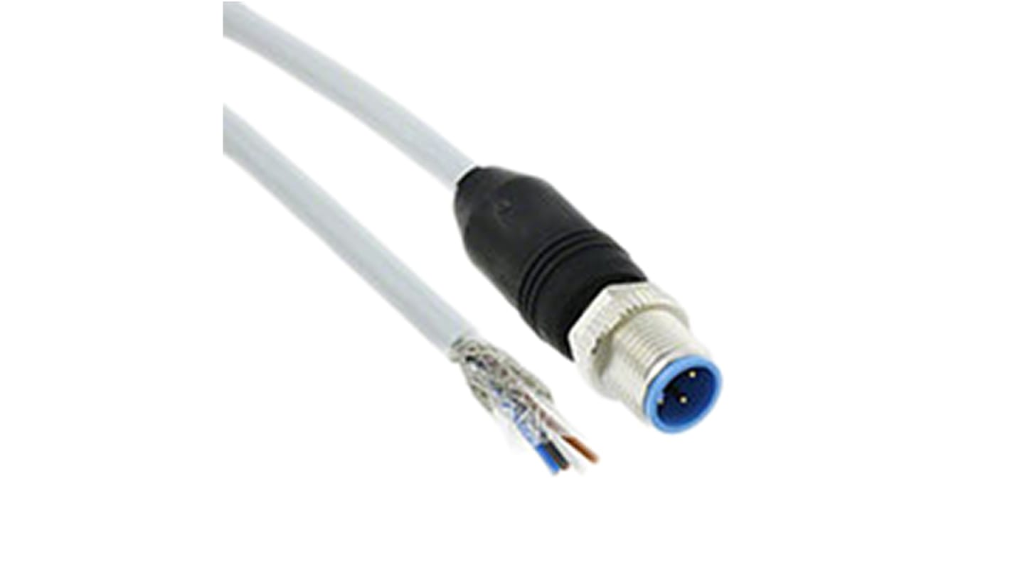 TE Connectivity Straight Male 4 way M12 to Unterminated Sensor Actuator Cable, 1.5m