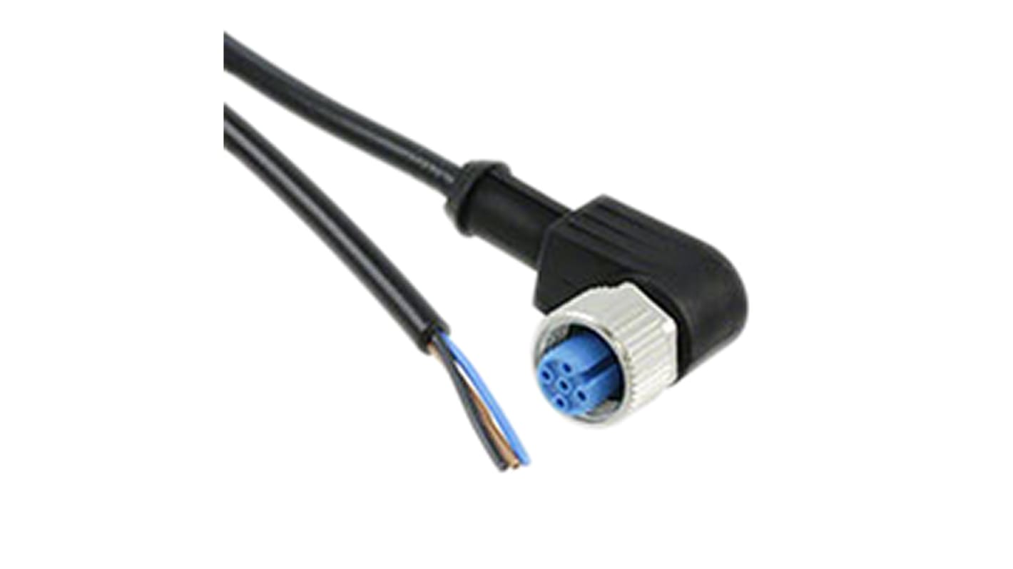 TE Connectivity Right Angle Female 3 way M12 to Unterminated Sensor Actuator Cable, 1.5m