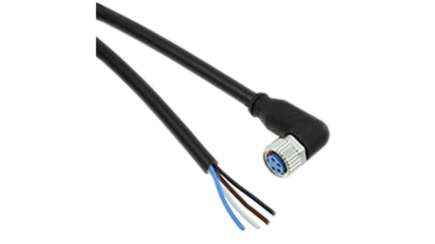TE Connectivity Érzékelő-működtető kábel, M12 - Szereletlen - 4 érintkező, 24 V DC, 4 A, 1.5m