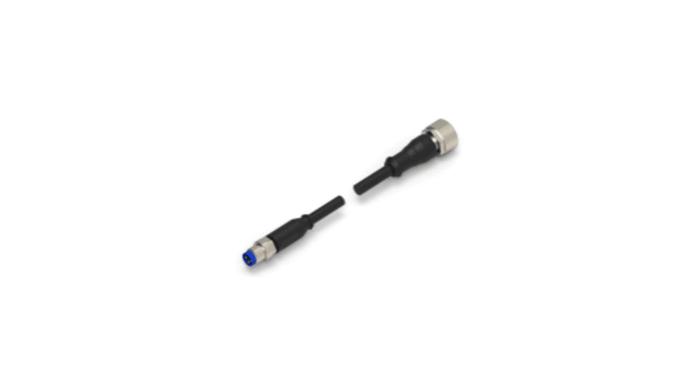 TE Connectivity Straight Female 4 way M12 to Straight Male 4 way M8 Sensor Actuator Cable, 1.5m