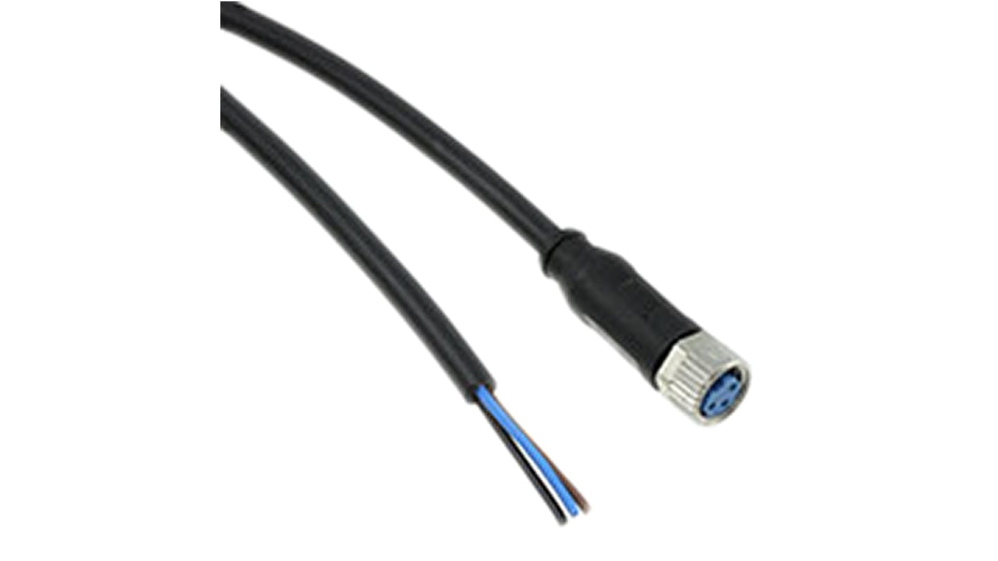 Cable de conexión TE Connectivity, con. A M8 Hembra, 3 polos, con. B Sin terminación, long. 1.5m, 60 V ac / dc, 4 A,