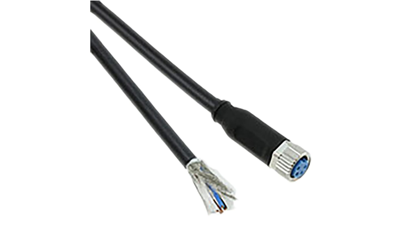 Cable de conexión TE Connectivity, con. A M8 Hembra, 4 polos, con. B Sin terminación, long. 1.5m, 30 V ac / dc, 4 A,