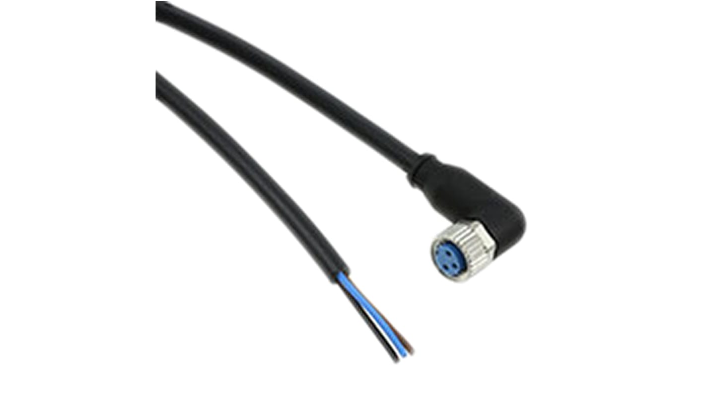 TE Connectivity Straight Female 3 way M8 to Unterminated Sensor Actuator Cable, 1.5m