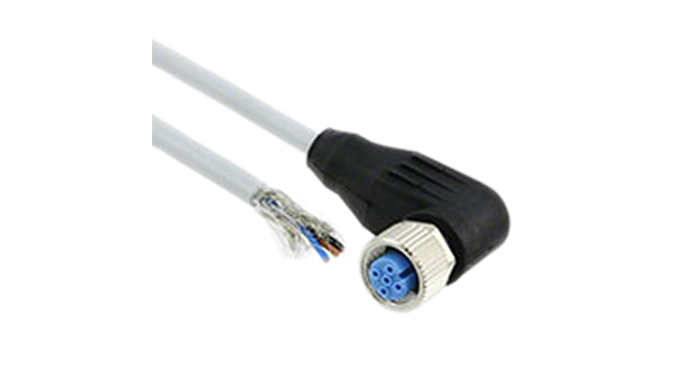 Cable de conexión TE Connectivity, con. A M12 Hembra, 3 polos, con. B Sin terminación, cod.: A, long. 1.5m, 60 V ac /