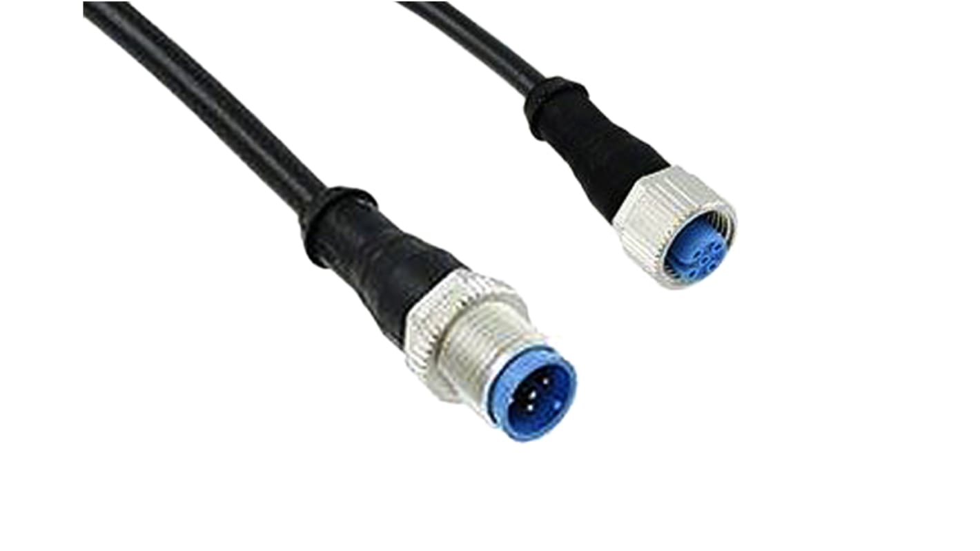 Cable de conexión TE Connectivity, con. A M12 Hembra, 5 polos, con. B M12 Macho, 5 polos, cod.: A, long. 1.5m, 125 V