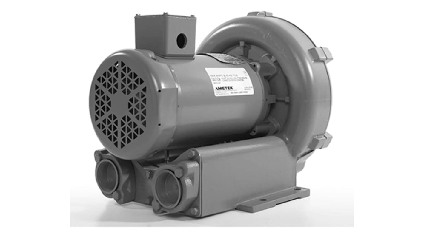 Ametek DR202 Series Regenerative Centrifugal Fan, 575 V ac, 86.78m³/h, AC Operation, 245 x 254 x 299mm