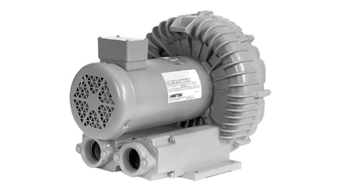 Ametek DR303 Series Regenerative Centrifugal Fan, 575 V ac, 91.79m³/h, AC Operation, 244.6 x 254 x 303mm