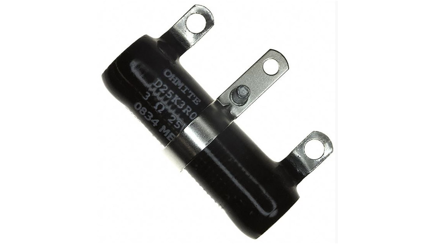 D25K3R0E Ohmite 3Ω ±10 25W Adjustable Wire Wound Resistor ±260ppm/°C