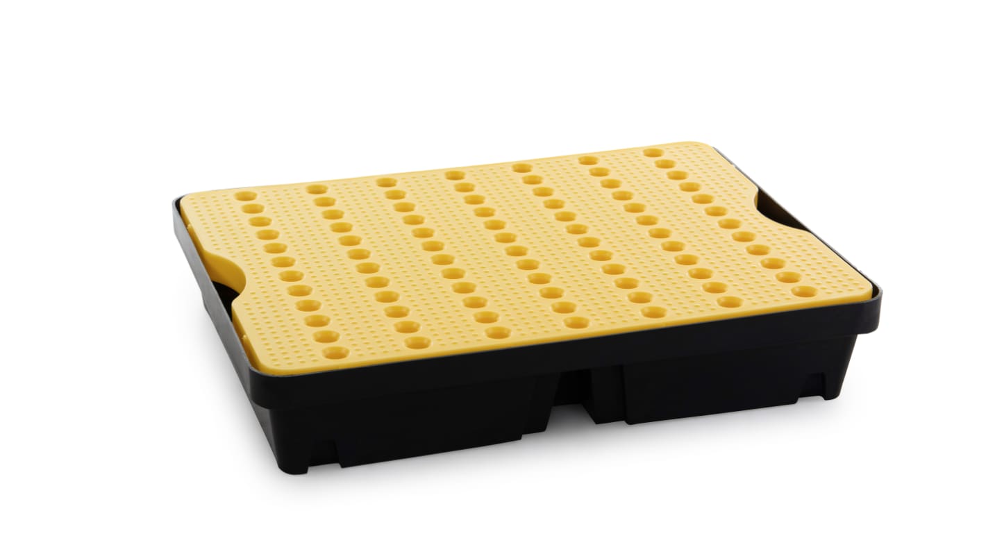 RS PRO Polyethylene Spill Tray with Grate for Industrial Storage, 40 l Capacity