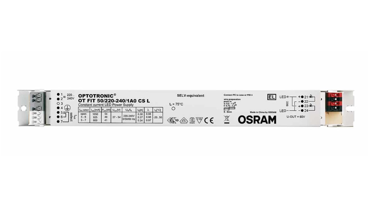 OT FIT 50/220-240/1A0 CS L | Osram LED-Treiber-Modul 176 → 276 V dc
