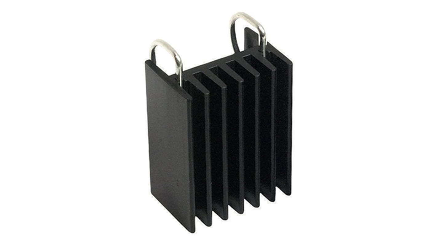 Disipador Ohmite de aluminio negro, 11°C/W, dim. 43.4 x 23.4 x 32mm para TO-264, para usar con TFH85