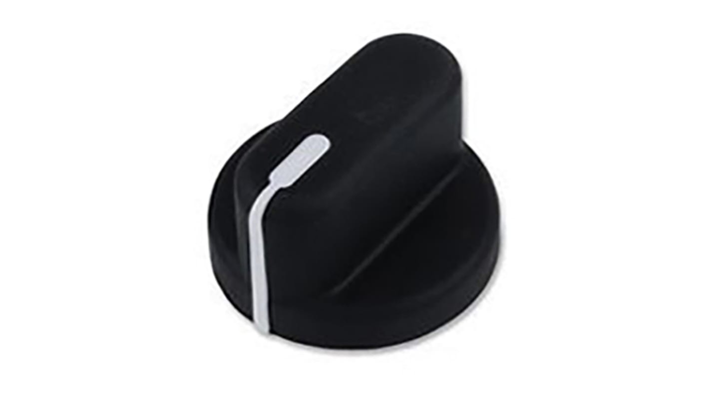 Ohmite 34.9mm Black Potentiometer Knob for 6.35mm Shaft, 5940E