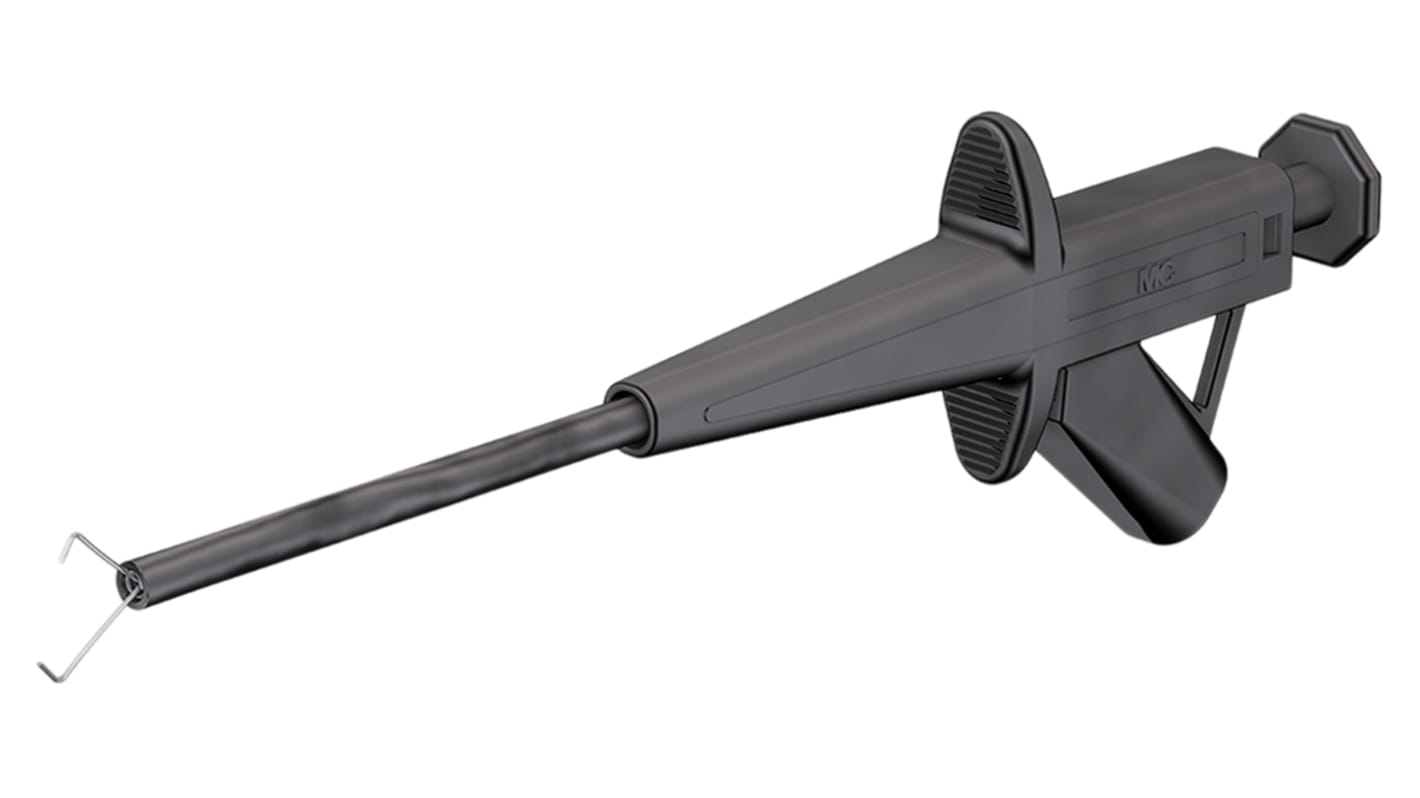 Staubli Black Grabber Clip with Pincers, 4A, 1kV, 4mm Socket