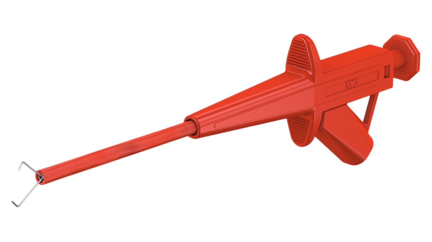 Staubli Red Grabber Clip with Pincers, 4A, 1kV, 4mm Socket