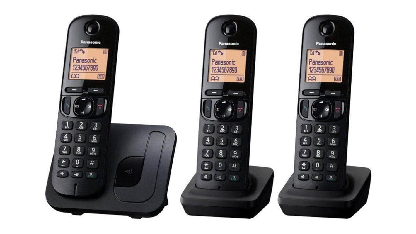 Panasonic KX-TGC213E Telefon Typ G - Britisch 3-polig, 3 Mobilteile 50 Schnurlos, Desktop LCD Anzeige Lautsprecher