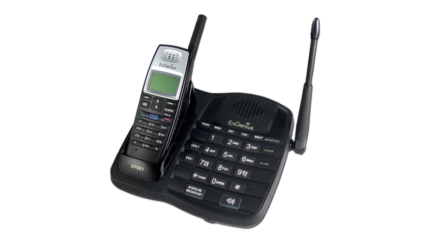 Engenius EP-801 Telefon Typ G - Britisch 3-polig 50 Schnurlos, Desktop LCD Anzeige Lautsprecher