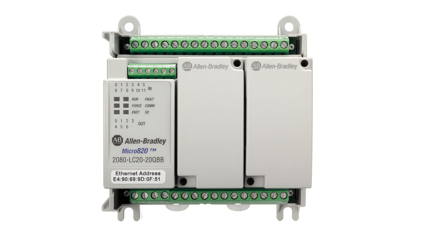 2080-LC20-20QWB | Allen Bradley Micro820 Series PLC CPU for Use with ...