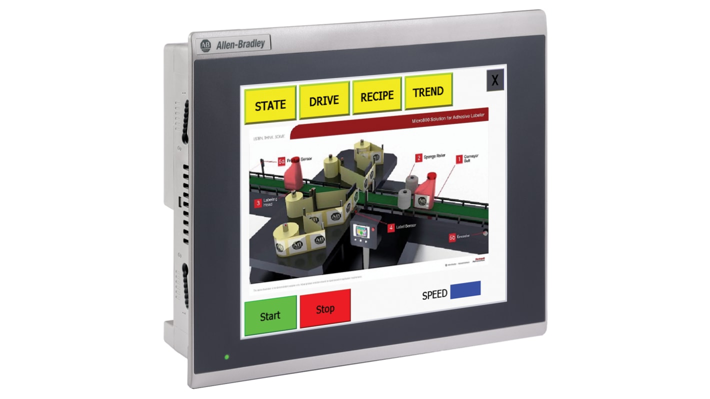 Pantalla táctil HMI Allen Bradley PanelView 800 de 10", TFT LCD, Color, 800 x 600pixels, conectividad Ethernet, USB