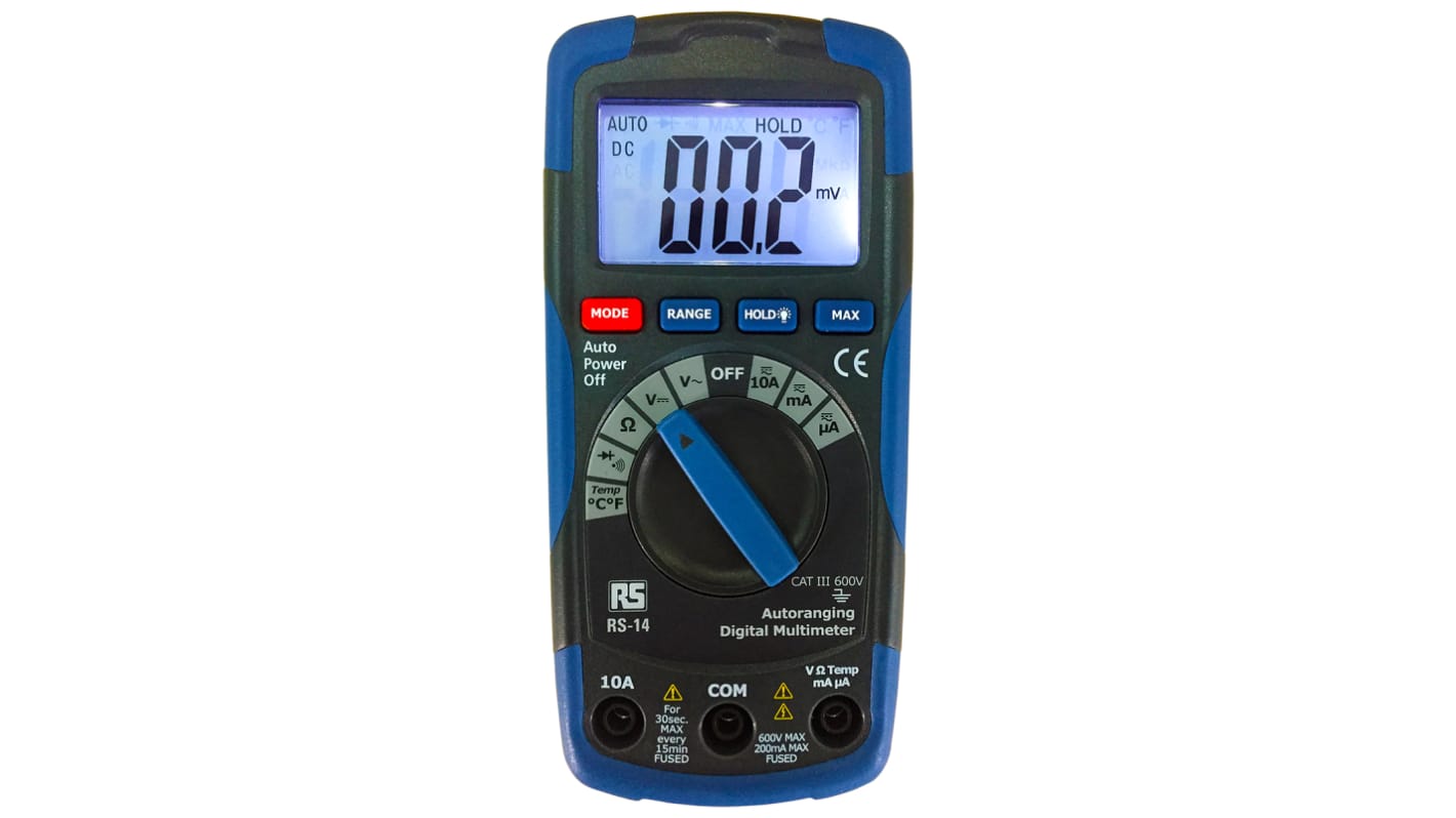 RS PRO LCD Digital Multimeter, 10A ac Max, 10A dc Max, 600V ac Max | RS