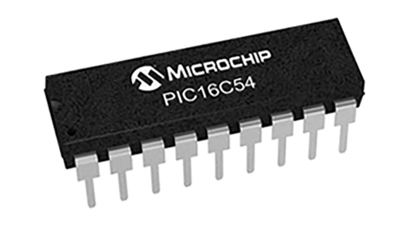 Microchip PIC16C54-XT/P, 8bit PIC Microcontroller, PIC16C, 40MHz, 750 B ...