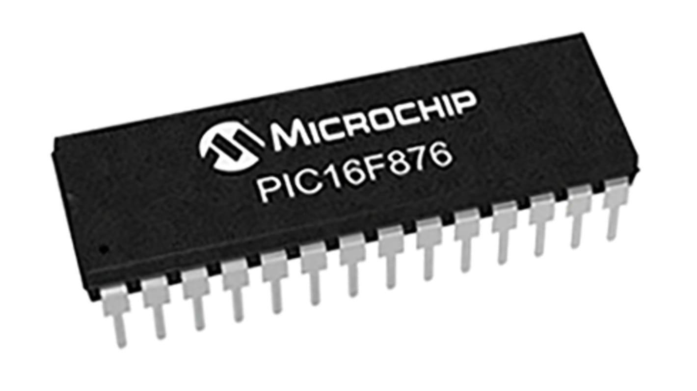 Microcontrolador Microchip PIC16F876-20I/SP, núcleo PIC de 8bit, RAM 368 B, 20MHZ, SPDIP de 28 pines