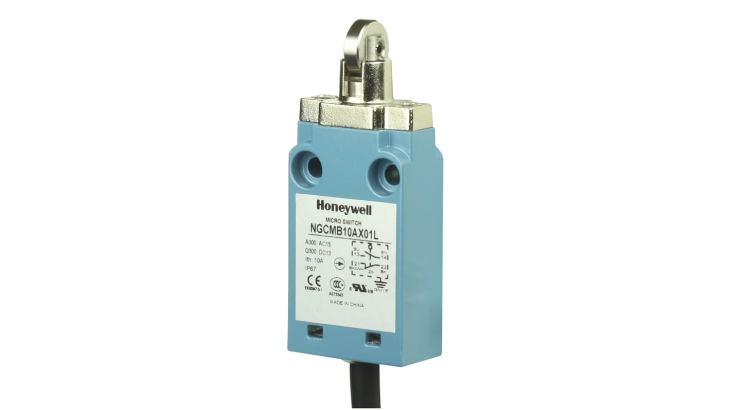 Interrupteur de fin de course Honeywell NGC, Poussoir à galet, NO/NF, 6A, 240V