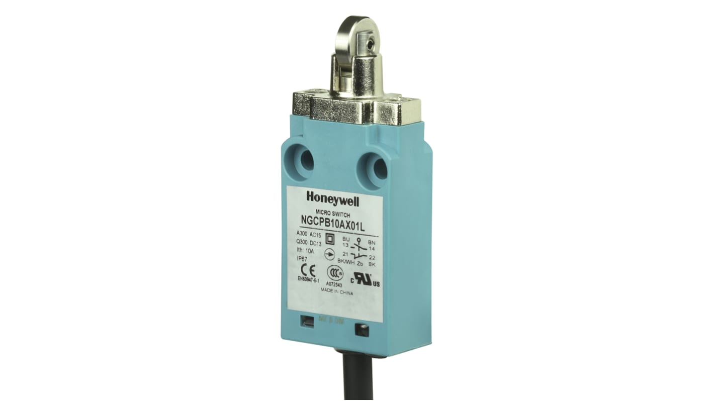 Honeywell NGC Endschalter, Rollenstößel, 1-poliger Wechsler, Schließer/Öffner, IP 67, Kunststoff, 6A Anschluss M12