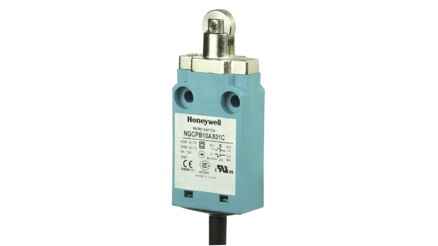 Honeywell végálláskapcsoló, Dugattyú görgő, NO/NC, aktuátor: 30mm, IP67